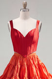 2-Piece Navy Purple A Line Corset Homecoming Dress