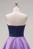 Pink Fuchsia Sweetheart Satin A Line Homecoming Dress with Bow