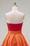 Pink Fuchsia Sweetheart Satin A Line Homecoming Dress with Bow