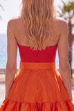 Pink Fuchsia Sweetheart Satin A Line Homecoming Dress with Bow
