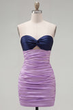 Red Orange Strapless Bodycon Short Homecoming Dress