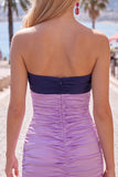 Red Orange Strapless Bodycon Short Homecoming Dress