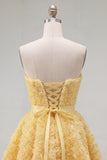 Blue Sweetheart A Line 3D Floral Short Homecoming Dress