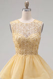 Pearl A Line Tiered Illusion Neck Black Homecoming Dress