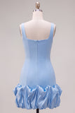 Mint Green Square Neck Bodycon Short Homecoming Dress with Ruffles