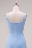 Mint Green Square Neck Bodycon Short Homecoming Dress with Ruffles