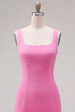 Mint Green Square Neck Bodycon Short Homecoming Dress with Ruffles