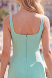 Mint Green Square Neck Bodycon Short Homecoming Dress with Ruffles