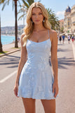 Dark Green A Line Short Homecoming Dress with Lace-up Back