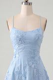 Dark Green A Line Short Homecoming Dress with Lace-up Back