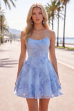 Dark Green A Line Short Homecoming Dress with Lace-up Back