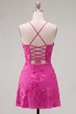 Dark Green A Line Short Homecoming Dress with Lace-up Back