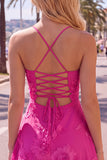 Dark Green A Line Short Homecoming Dress with Lace-up Back
