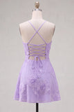 Dark Green A Line Short Homecoming Dress with Lace-up Back
