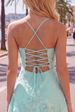 Dark Green A Line Short Homecoming Dress with Lace-up Back