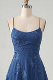 Dark Green A Line Short Homecoming Dress with Lace-up Back