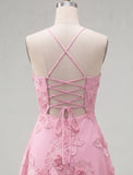 Dark Green A Line Short Homecoming Dress with Lace-up Back