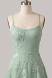 Dark Green A Line Short Homecoming Dress with Lace-up Back