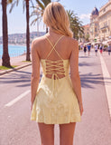 Dark Green A Line Short Homecoming Dress with Lace-up Back