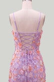 Beaded Bodycon Floral Blue Homecoming Dress