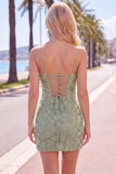 Beaded Bodycon Floral Blue Homecoming Dress
