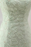 Beaded Bodycon Floral Blue Homecoming Dress