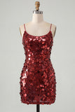 Champagne Sequin Bodycon Short Homecoming Dress