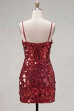 Champagne Sequin Bodycon Short Homecoming Dress