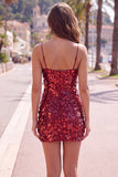 Champagne Sequin Bodycon Short Homecoming Dress
