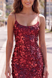 Champagne Sequin Bodycon Short Homecoming Dress
