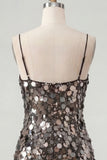 Champagne Sequin Bodycon Short Homecoming Dress