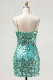 Champagne Sequin Bodycon Short Homecoming Dress