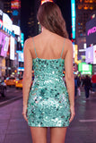 Champagne Sequin Bodycon Short Homecoming Dress
