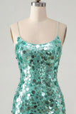 Champagne Sequin Bodycon Short Homecoming Dress