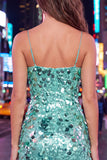 Champagne Sequin Bodycon Short Homecoming Dress