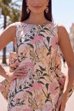 Blue Jacquard Boat Neck Bodycon Short Homecoming Dress with Bow