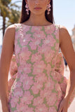Blue Jacquard Boat Neck Bodycon Short Homecoming Dress with Bow