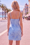 Pink Floral Cowl Neck Short Homecoming Dress