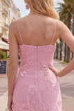 Pink Floral Cowl Neck Short Homecoming Dress