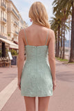 Pink Floral Cowl Neck Short Homecoming Dress