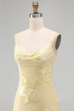 Pink Floral Cowl Neck Short Homecoming Dress