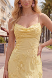 Pink Floral Cowl Neck Short Homecoming Dress