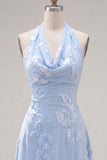 Halter A Line Sage Green Homecoming Dress