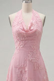 Halter A Line Sage Green Homecoming Dress