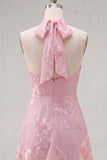 Halter A Line Sage Green Homecoming Dress