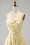 Halter A Line Sage Green Homecoming Dress