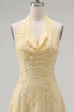 Halter A Line Sage Green Homecoming Dress