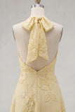 Halter A Line Sage Green Homecoming Dress