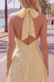 Halter A Line Sage Green Homecoming Dress