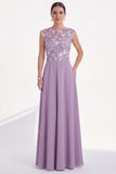 Pink A Line 3D Flower Long Mother of the Bride Dress